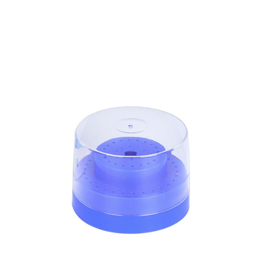 thumbnail image 2 of Plasdent Magnetic Round Dental Lab Bur Block Holder – Holds 28 Burs, Light Blue 2 of 5